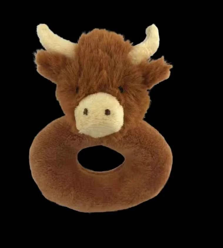 Highland Brown Cow Baby Plush Rattle Willow Boutique